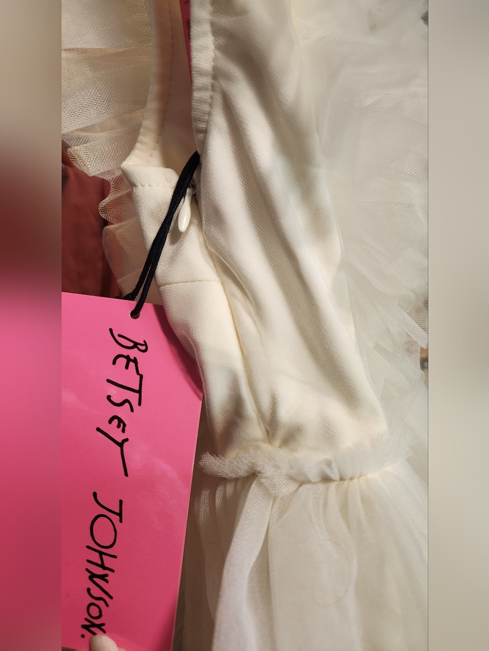NWT Betsey Johnson Cream Tiered Tulle Mini Dress Size S - Picture 16 of 16